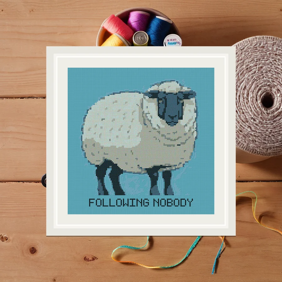 Following Nobody cross stitch pattern