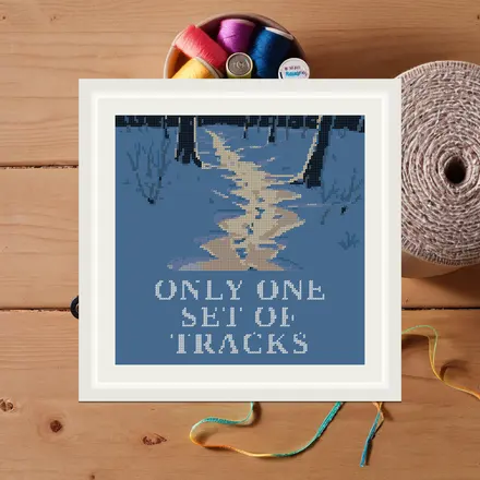 Only One Set Of Tracks cross stitch pattern