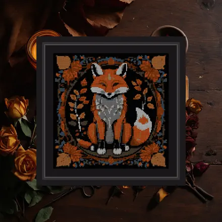 Fox And Firelight cross stitch pattern