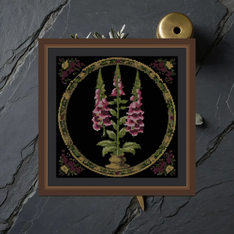 Foxglove Spire cross stitch pattern