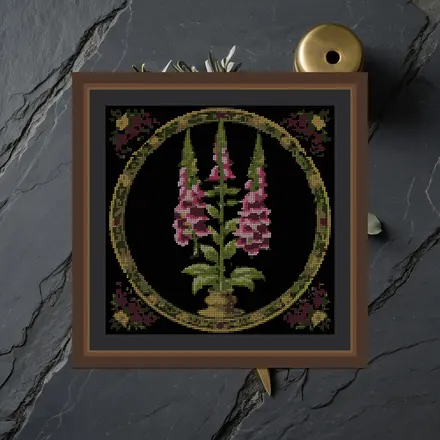 Foxglove Spire cross stitch pattern