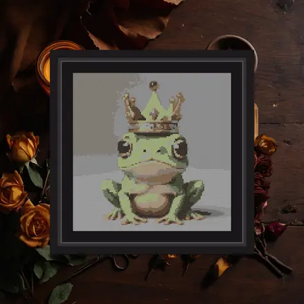 Frog Prince Skull cross stitch pattern