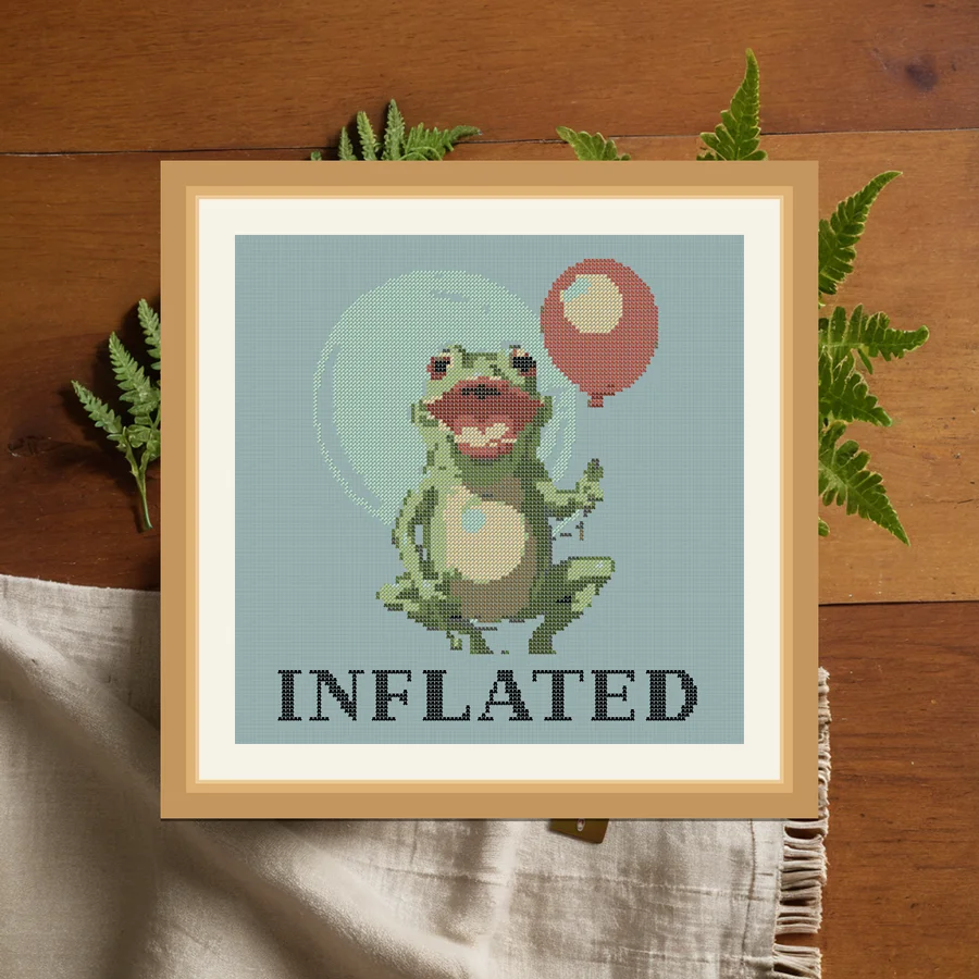 Inflated cross stitch pattern