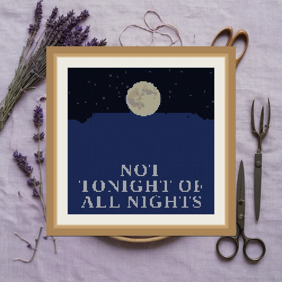 Not Tonight Of All Nights cross stitch pattern
