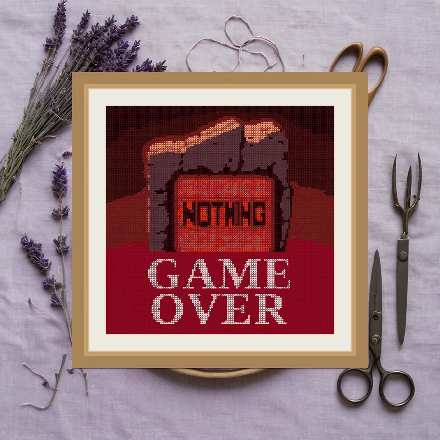 Game Over cross stitch pattern