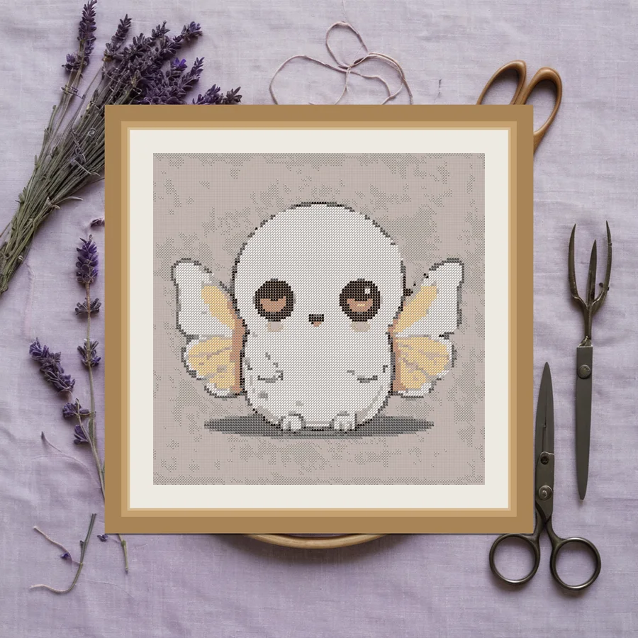 Ghost And Moth cross stitch pattern