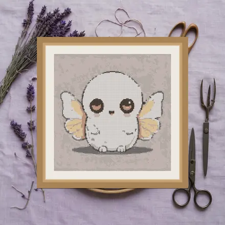 Ghost And Moth cross stitch pattern