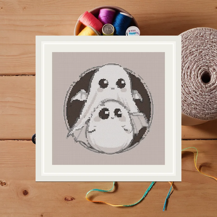 Ghost Bat Pair cross stitch pattern