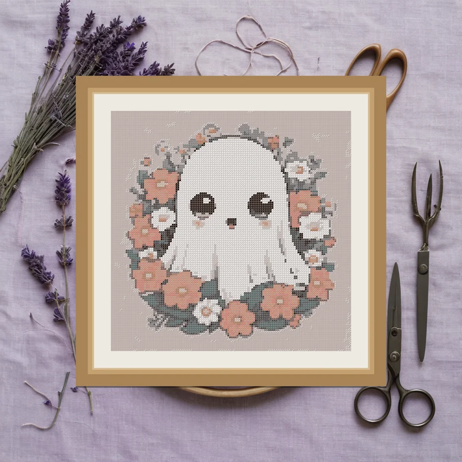 Ghost Bouquet cross stitch pattern