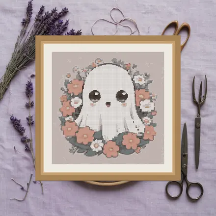 Ghost Bouquet cross stitch pattern