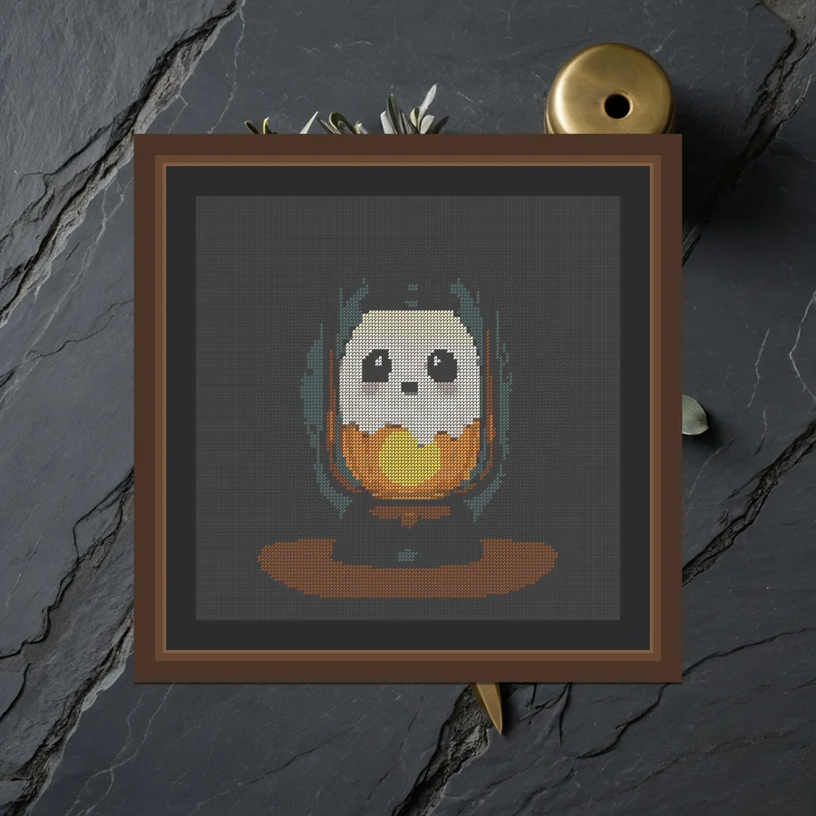 Ghost Lantern cross stitch pattern