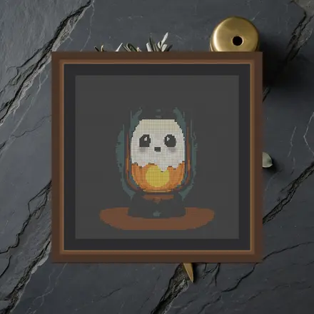 Ghost Lantern cross stitch pattern
