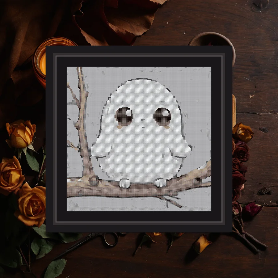 Ghost On A Branch cross stitch pattern