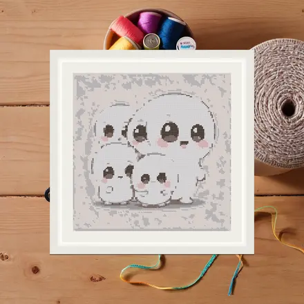 Ghost Trio cross stitch pattern