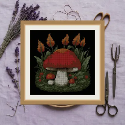 Giant Puffball cross stitch pattern