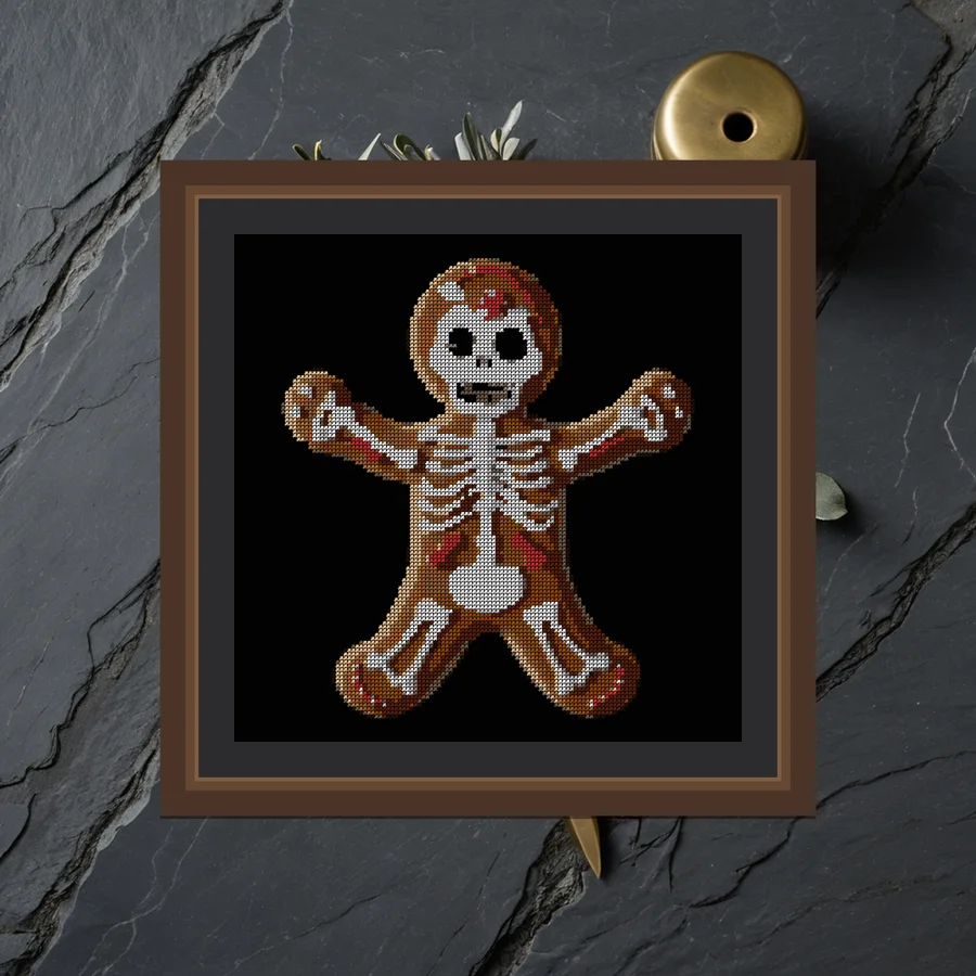 Gingerbread Skeleton cross stitch pattern