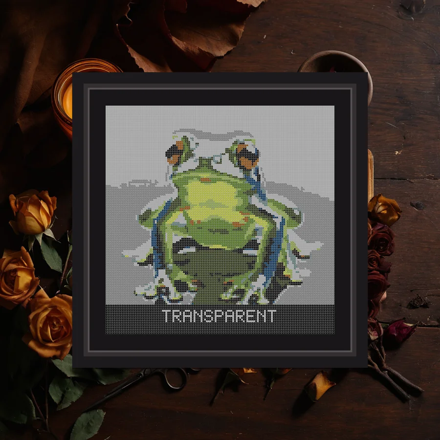 Transparent cross stitch pattern