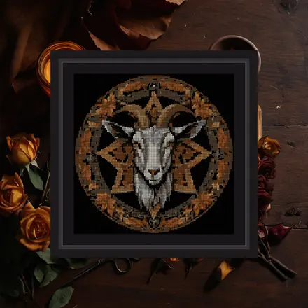 Goat And Pentacle cross stitch pattern