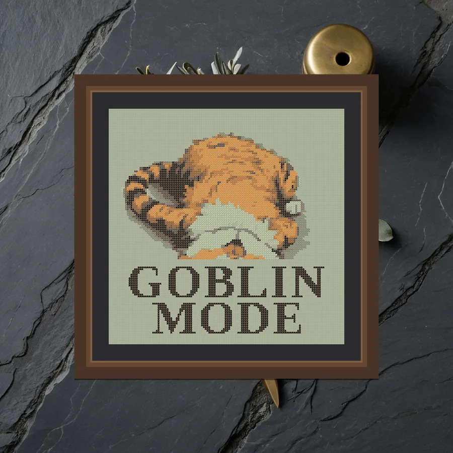 Goblin Mode cross stitch pattern