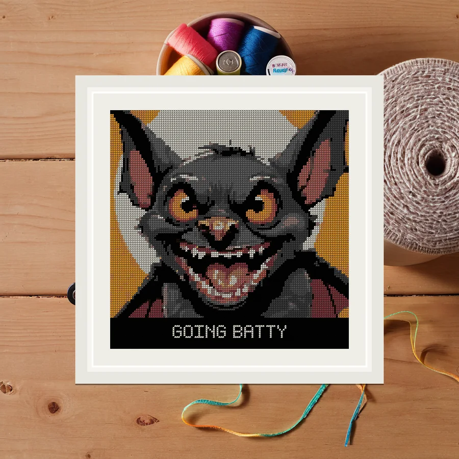 Going Batty cross stitch pattern