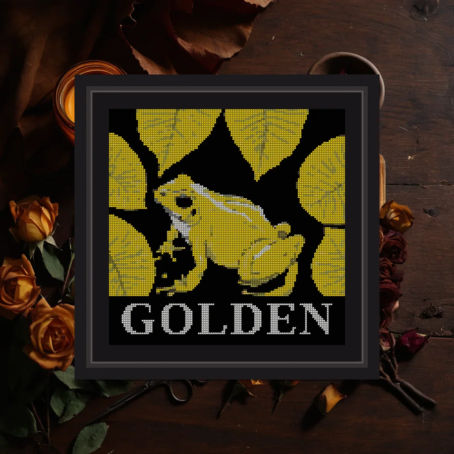 Golden cross stitch pattern