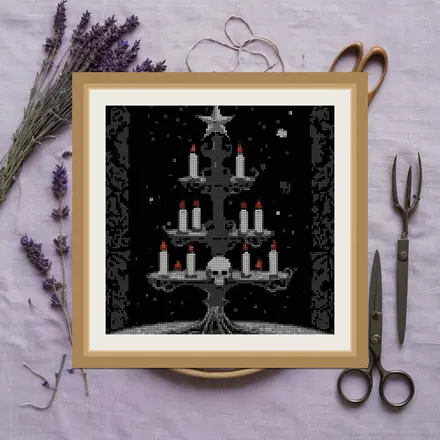 Gothic Christmas Tree cross stitch pattern