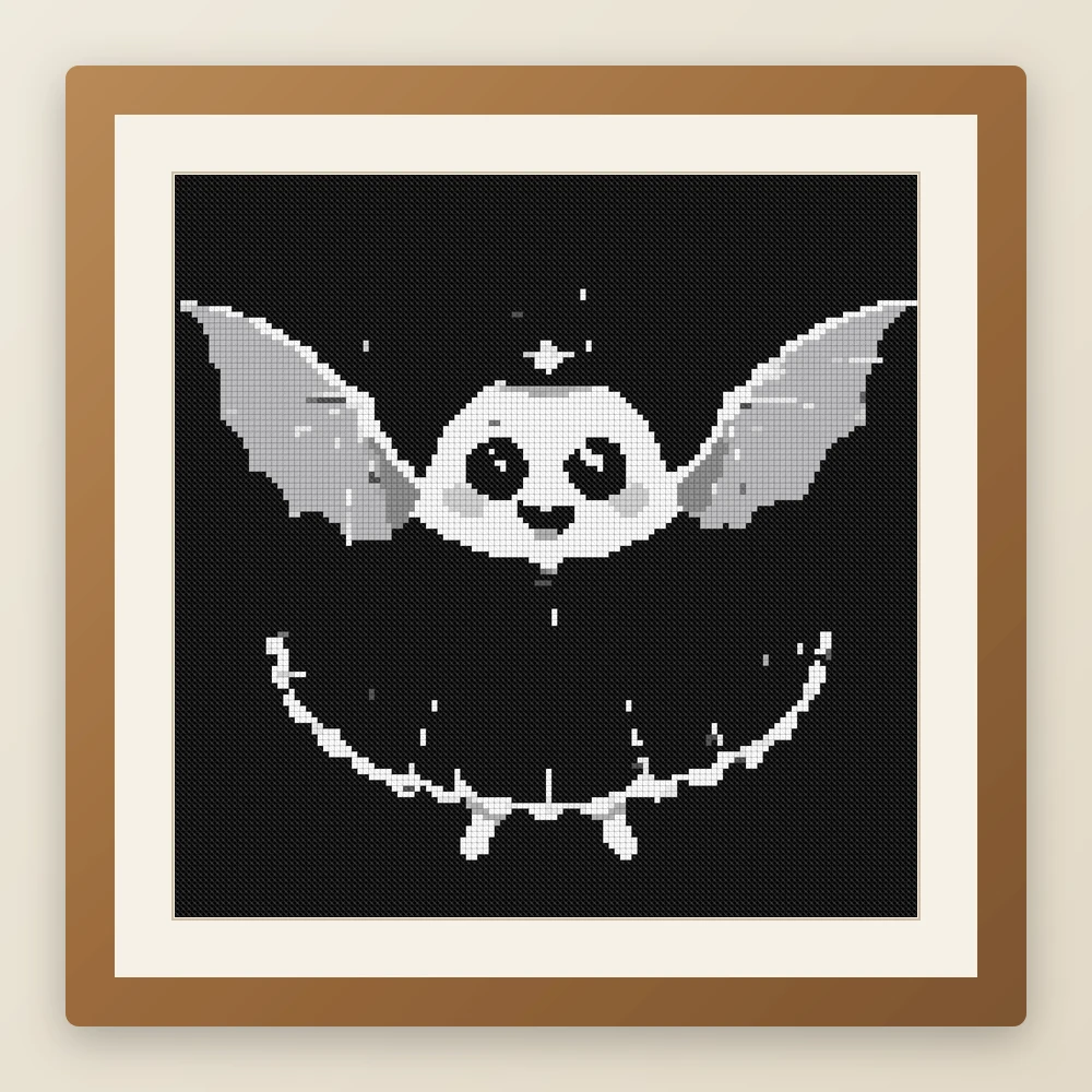 Gothic Ghostling cross stitch pattern, example of a finished piece