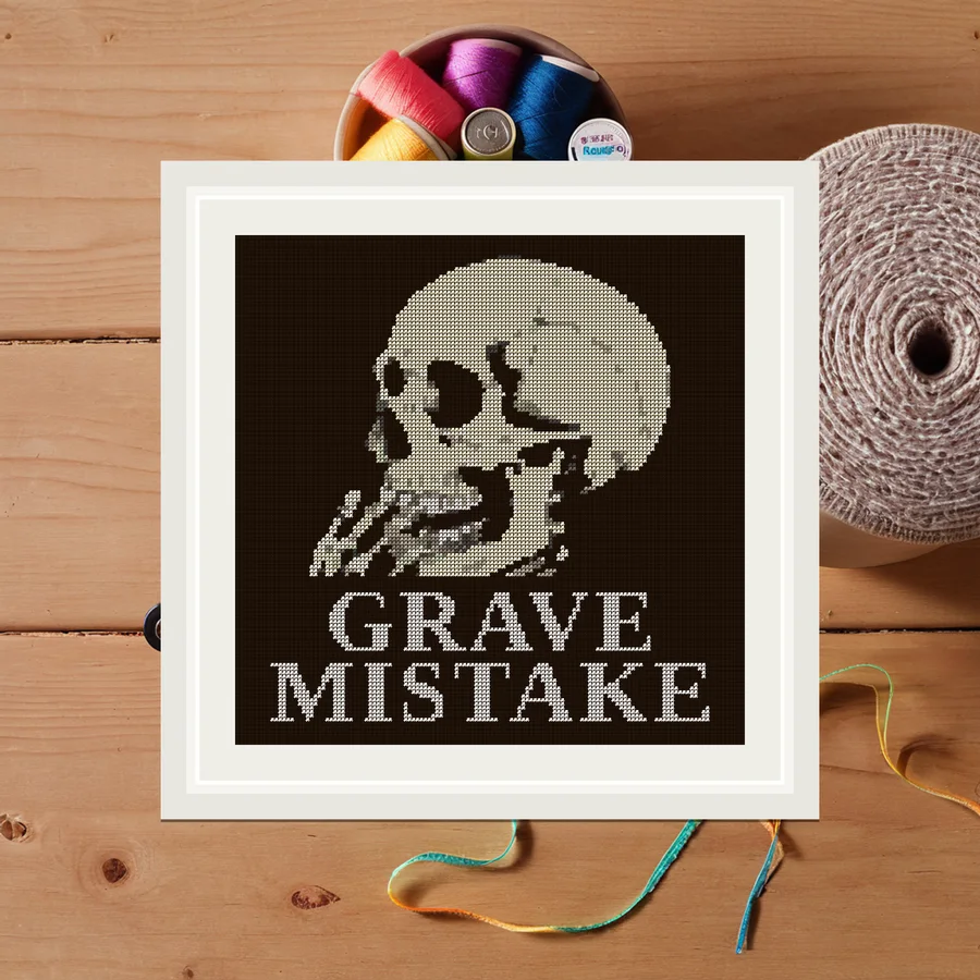 Grave Mistake cross stitch pattern