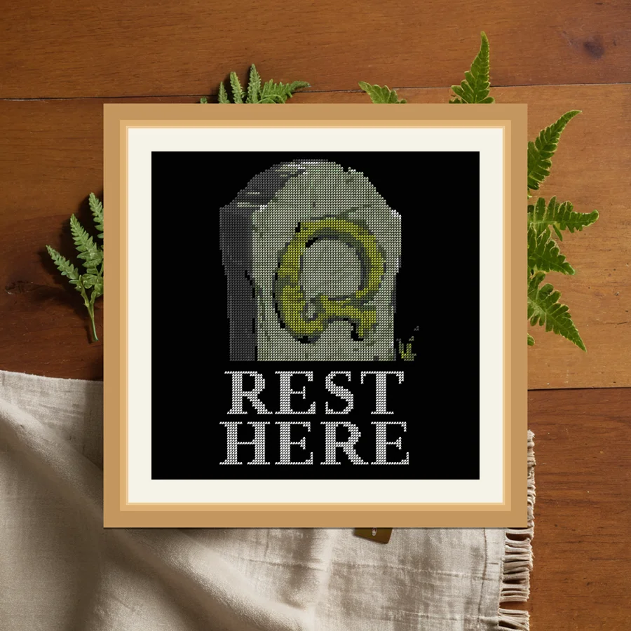 Rest Here cross stitch pattern