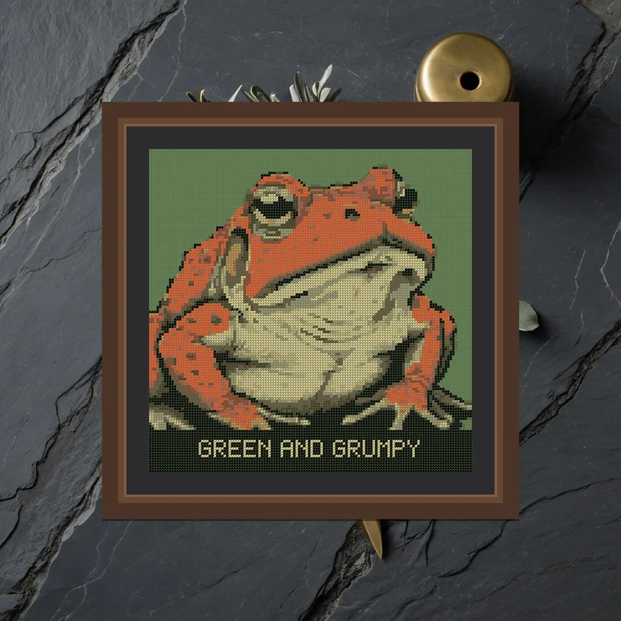 Green And Grumpy cross stitch pattern