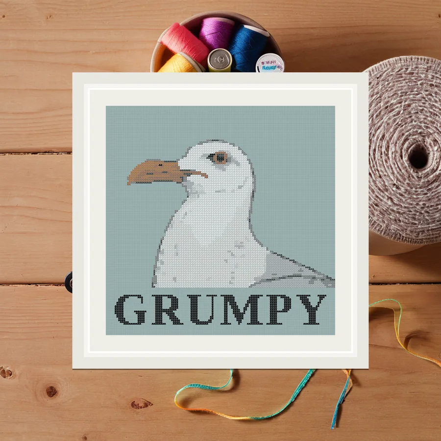 Grumpy cross stitch pattern