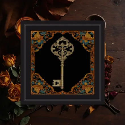 Hand And Key cross stitch pattern