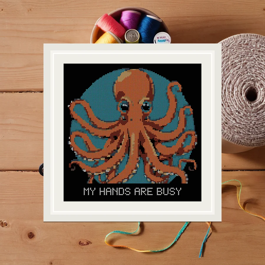 My Hands Are Busy cross stitch pattern