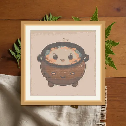 Happy Cauldron cross stitch pattern