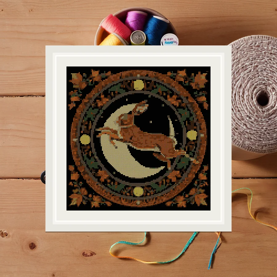 Hare Moon cross stitch pattern