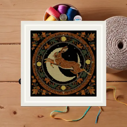 Hare Moon cross stitch pattern