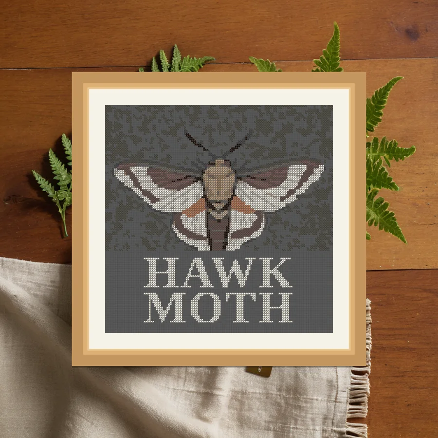 Hawk Moth cross stitch pattern