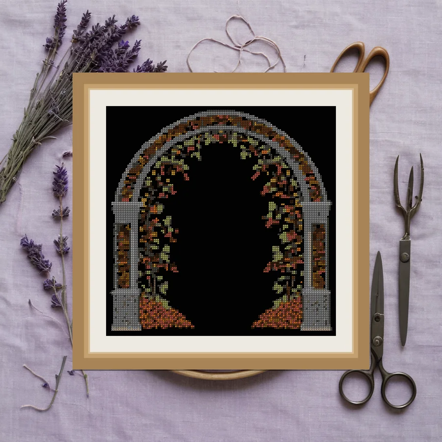 Hawthorn Gateway cross stitch pattern