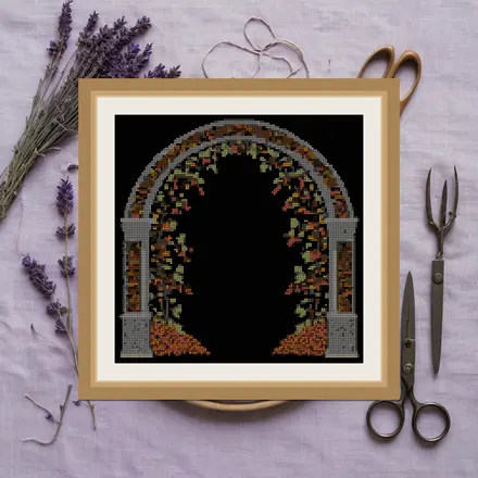 Hawthorn Gateway cross stitch pattern