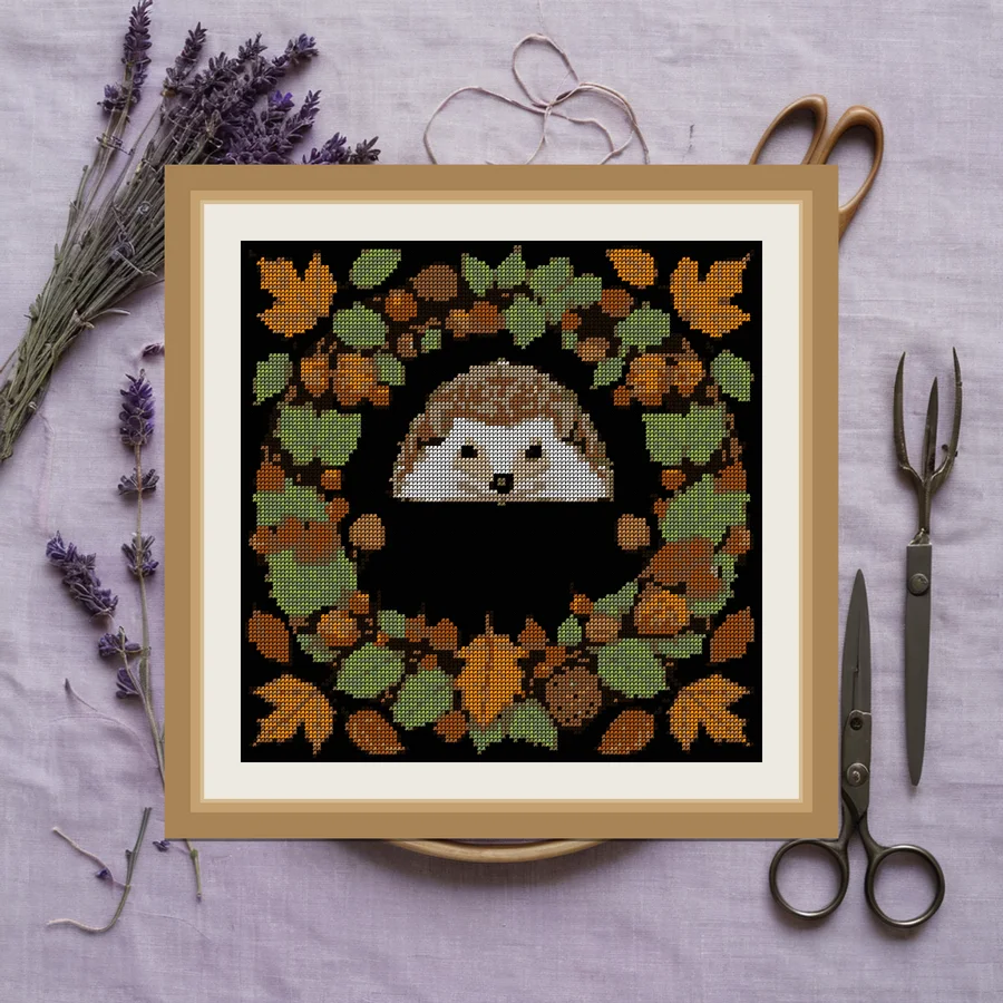 Hedgehog And Hazel cross stitch pattern