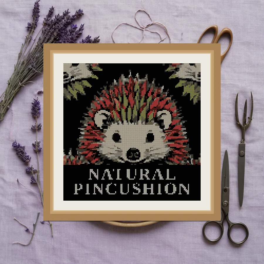 Natural Pincushion cross stitch pattern
