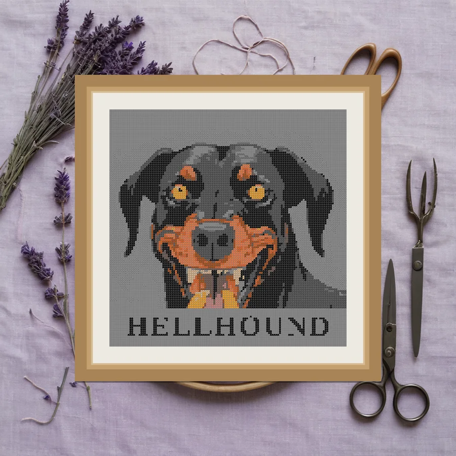 Hellhound cross stitch pattern