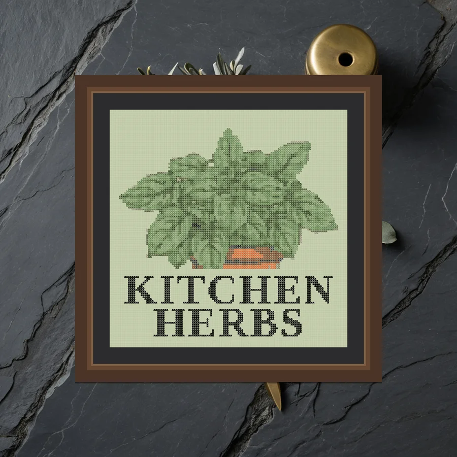 Kitchen Herbs cross stitch pattern