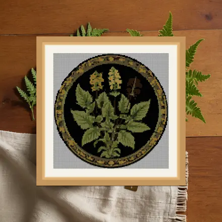 Herbarium Plate cross stitch pattern
