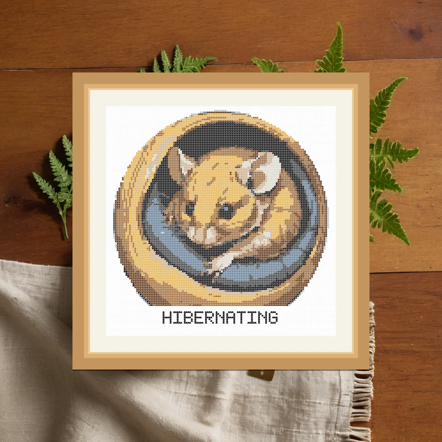 Hibernating cross stitch pattern