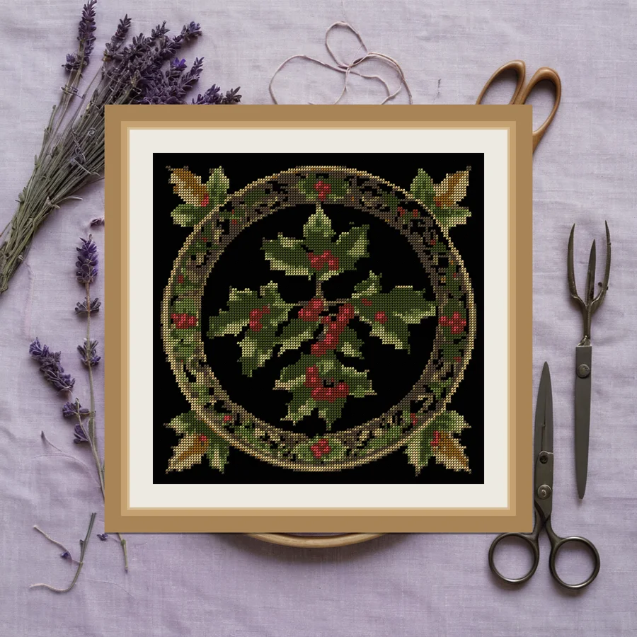 Holly And Berries cross stitch pattern