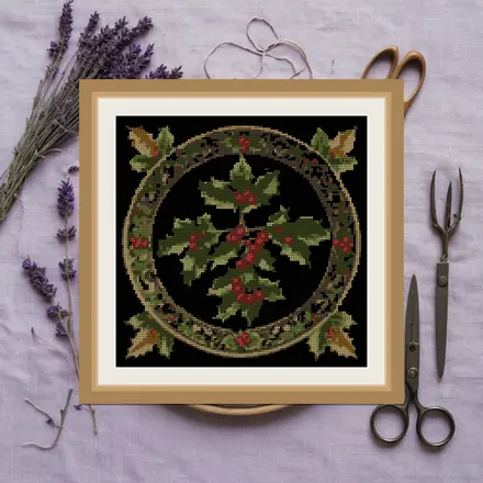 Holly And Berries cross stitch pattern