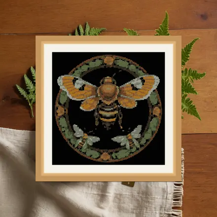 Honeybee Plate cross stitch pattern