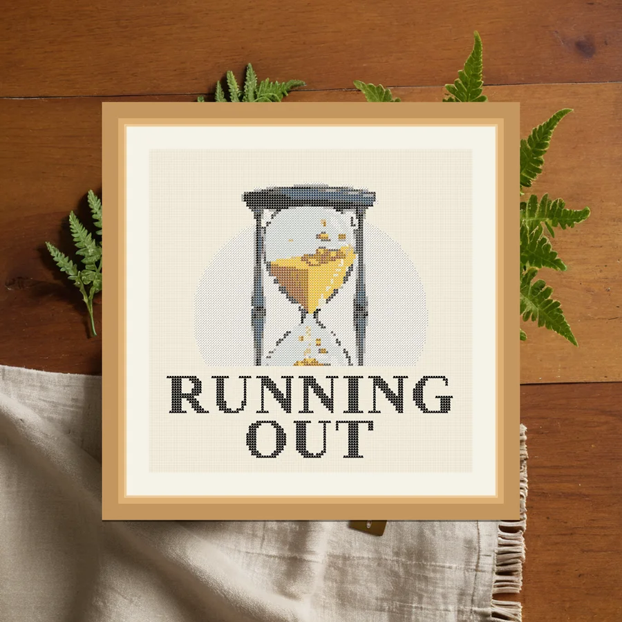 Running Out cross stitch pattern