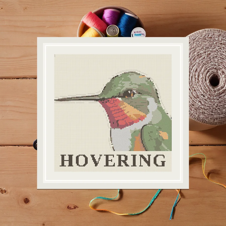 Hovering cross stitch pattern